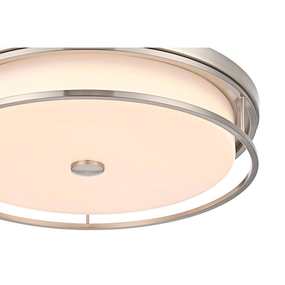 Alt View 2. Living District - Kolson 20 Inch Led Flush Mount Ceiling Light In Polished Nickel - Polished Nickel.