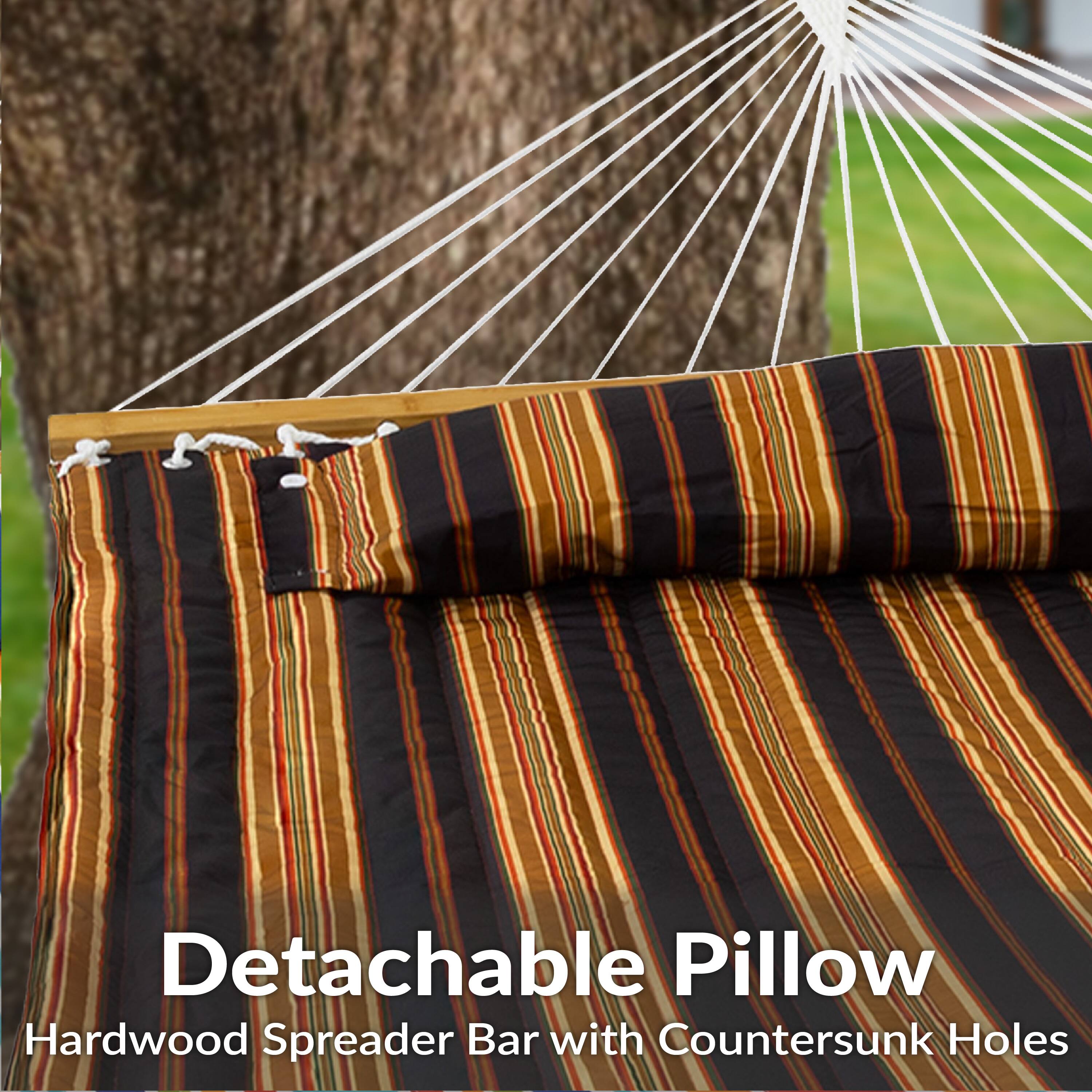 Detachable Pillow  
Hardwood Spreader Bar with Countersunk Holes