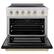 Angle. ZLINE - Autograph 36 in. 5.2 cu. ft. Paramount Freestanding Induction Range with 5 Burners and Bronze Accents with Black Door - Matte Black.