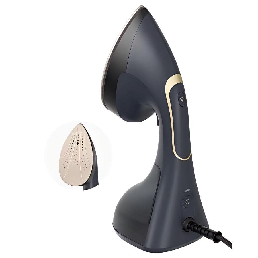 Luckbyte - 2in1 Handheld Clothes Steamer Iron 1200W Powerful Burst Steam for Home Travel - Black