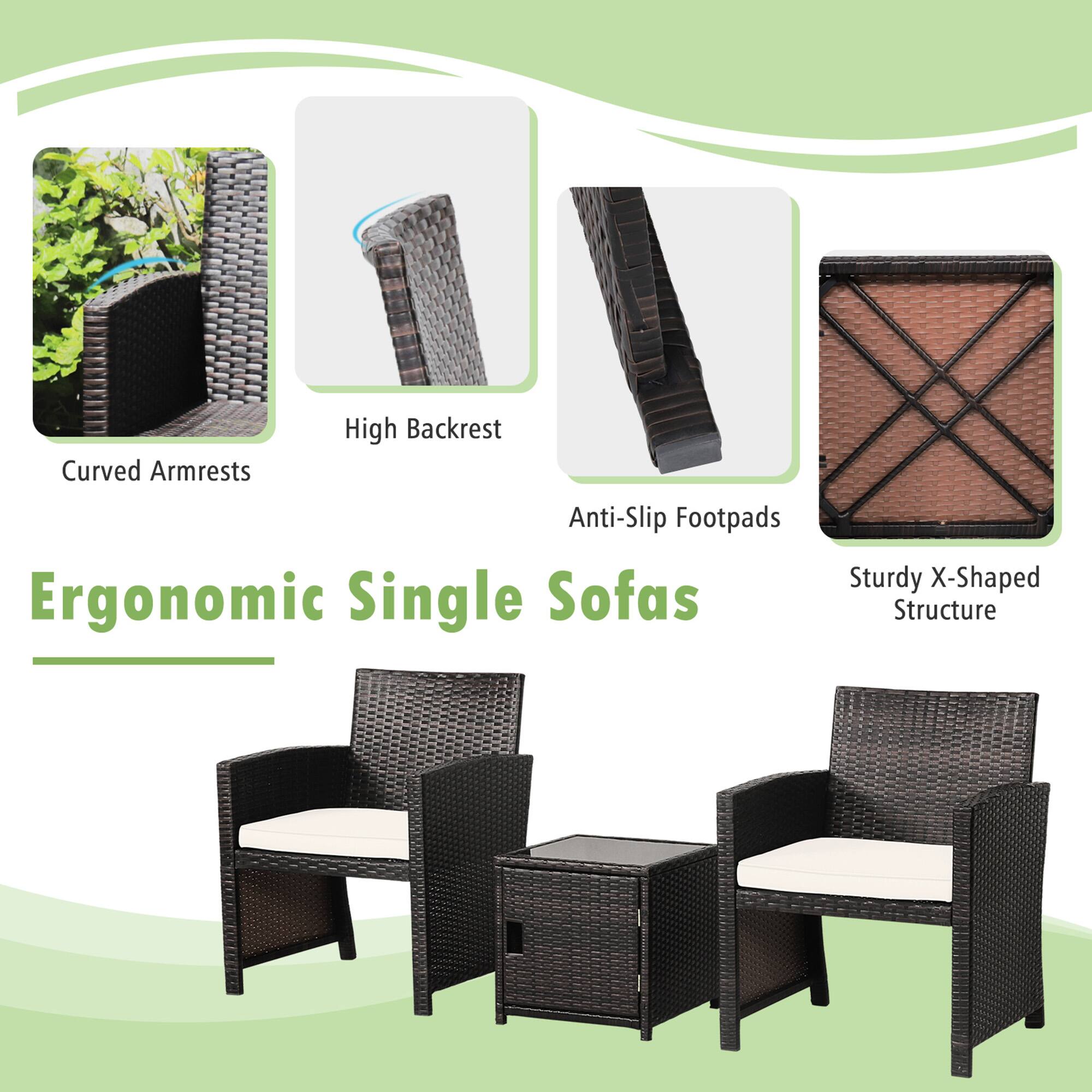 Ergonomic Single Sofas, High Backrest, Curved Armrests, Anti-Slip Footpads, Sturdy X-Shaped Structure