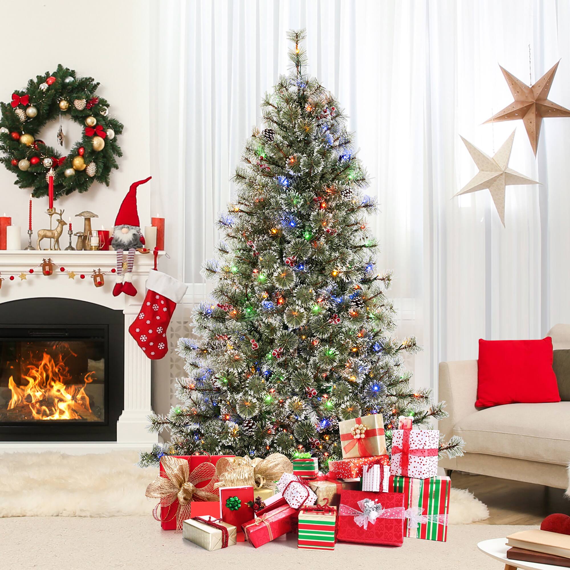 Alt View 1. Gymax - Gymax 6 FT Artificial Christmas Tree w/ 360° Quick Power Connector 598 Pine Needles - Green.