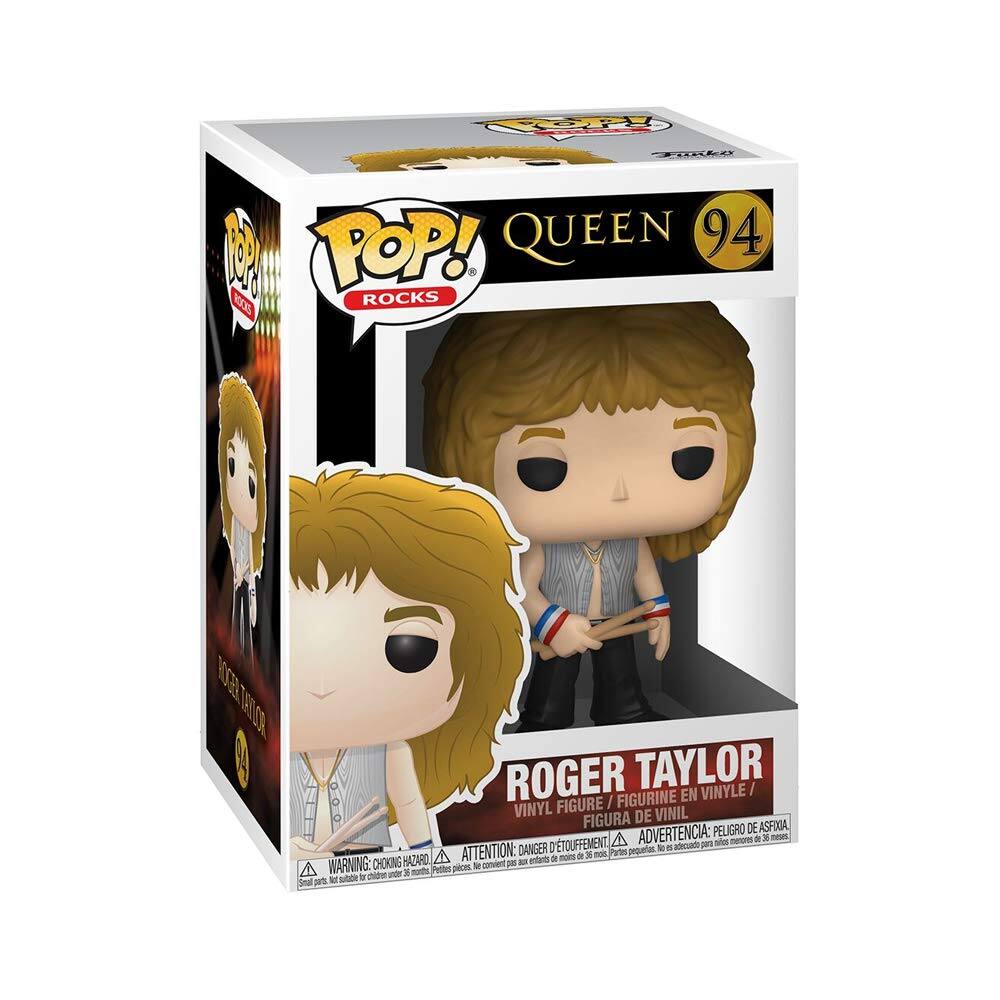 POP! ROCKS

QUEEN 94

ROGER TAYLOR

VINYL FIGURE / FIGURINE EN VINYLE / FIGURA DE VINIL

ADVERTENCIA: PELIGRO DE ASFIA

DANGER: CHOKING HAZARD

ATTENTION: CHOKING HAZARD

Parts: pequntes

Small parts. Not for children under 36 months.