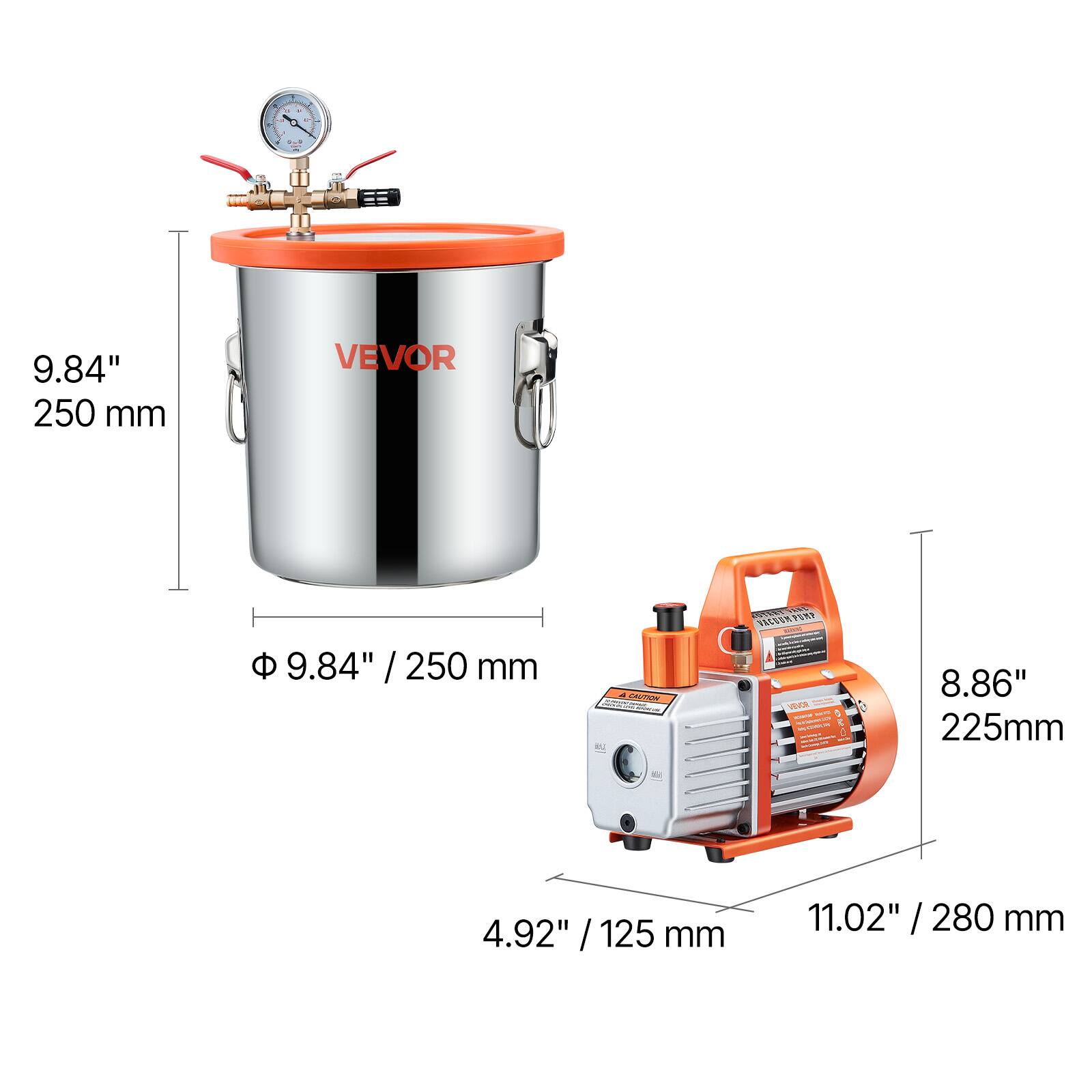 a - . 9.84" 250 mm VEVOR  9.84" / 250 mm - - HAT   YSCUER SEKFERP - I - VErk  -    adida 8.86" 225mm 4.92" / 125 mm 11.02" / 280 mm