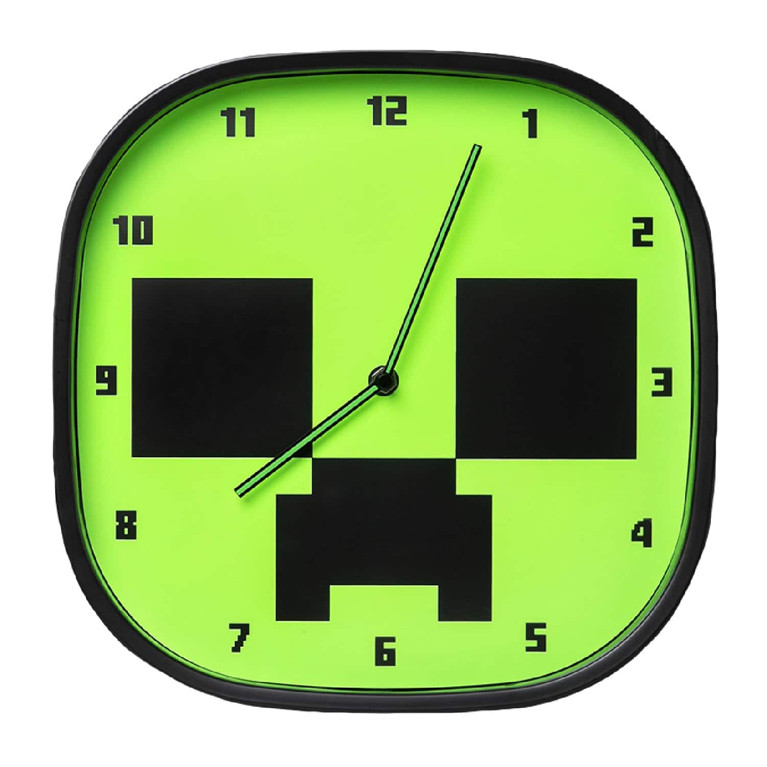 Vulpecula Spade - Minecraft Creeper Glow In the Dark Wall Clock - Officially Licensed Silent, Non-Ticking Clock - Includes 3 Sheets of - Multicolor
