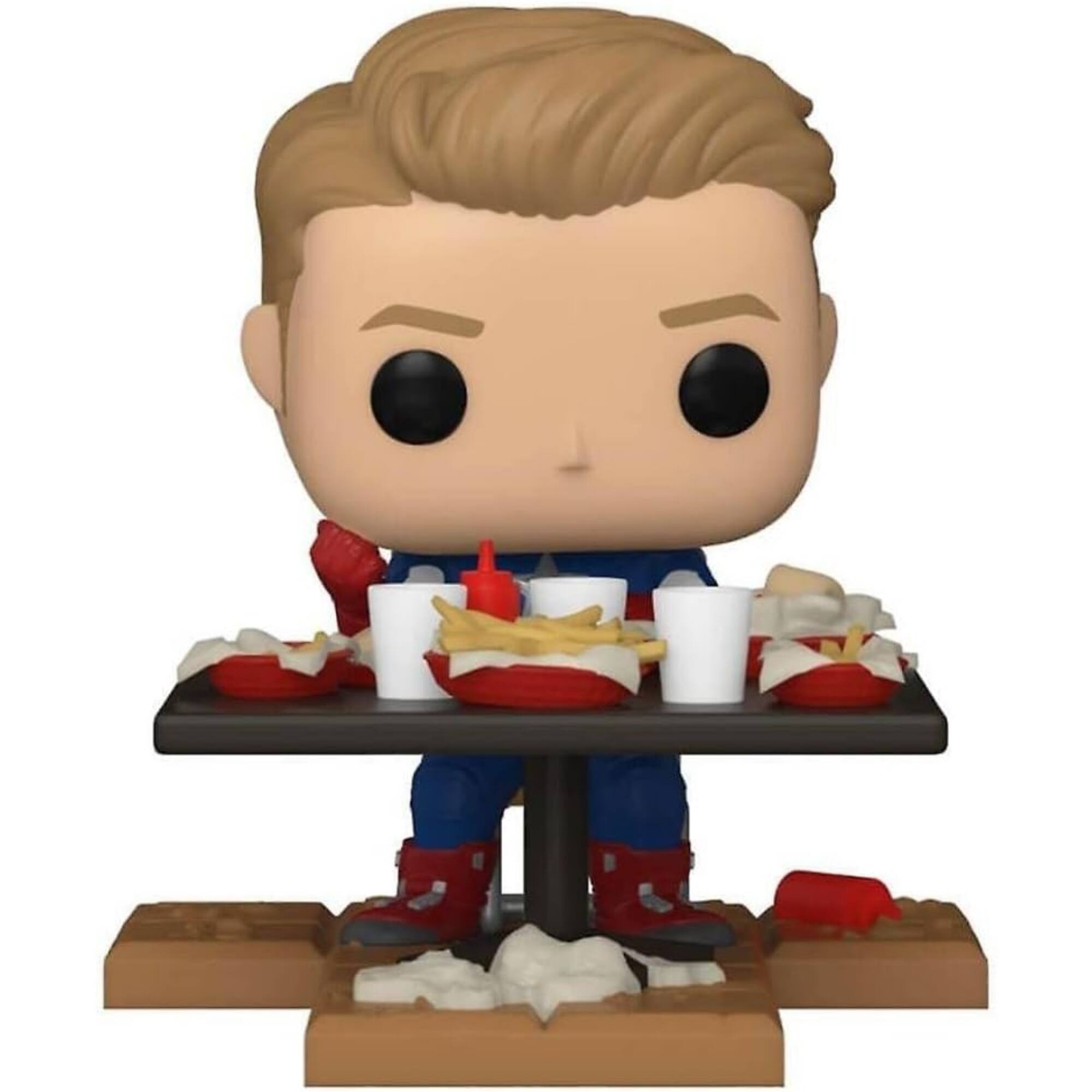 Alt View 1. Funko - Avengers Shawarma Captain America Deluxe Pop Vinyl Figure #758 Special Edition - Blue.