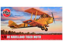De Havilland Tiger Moth Aircraft with 2 Scheme Options (Level 2) 1/72 Plastic Model Kit by Airfix