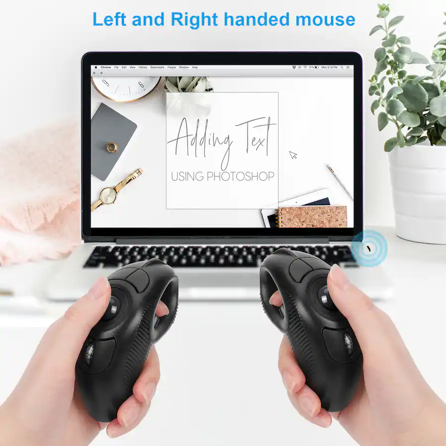 Hand Ball Mouse AGPtek Wireless USB Handheld Finger Trackball Mouse with Laser Pointer ...