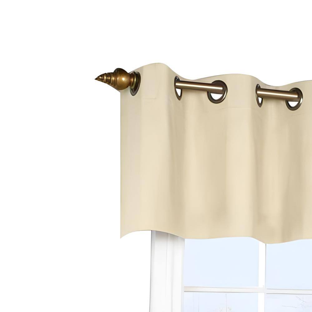 Angle. Commonwealth Home Fashions - Commonwealth Thermalogic Weather Cotton Fabric Grommet Top Valance - 40"x15" - Natural - Natural.