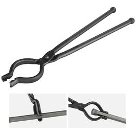 VEVOR - Blacksmith Tongs, 18”V-Bit Bolt Tongs, Carbon Steel Forge Tongs with A3 Steel Rivets, for Long, and Nail-shaped Forgings - Black