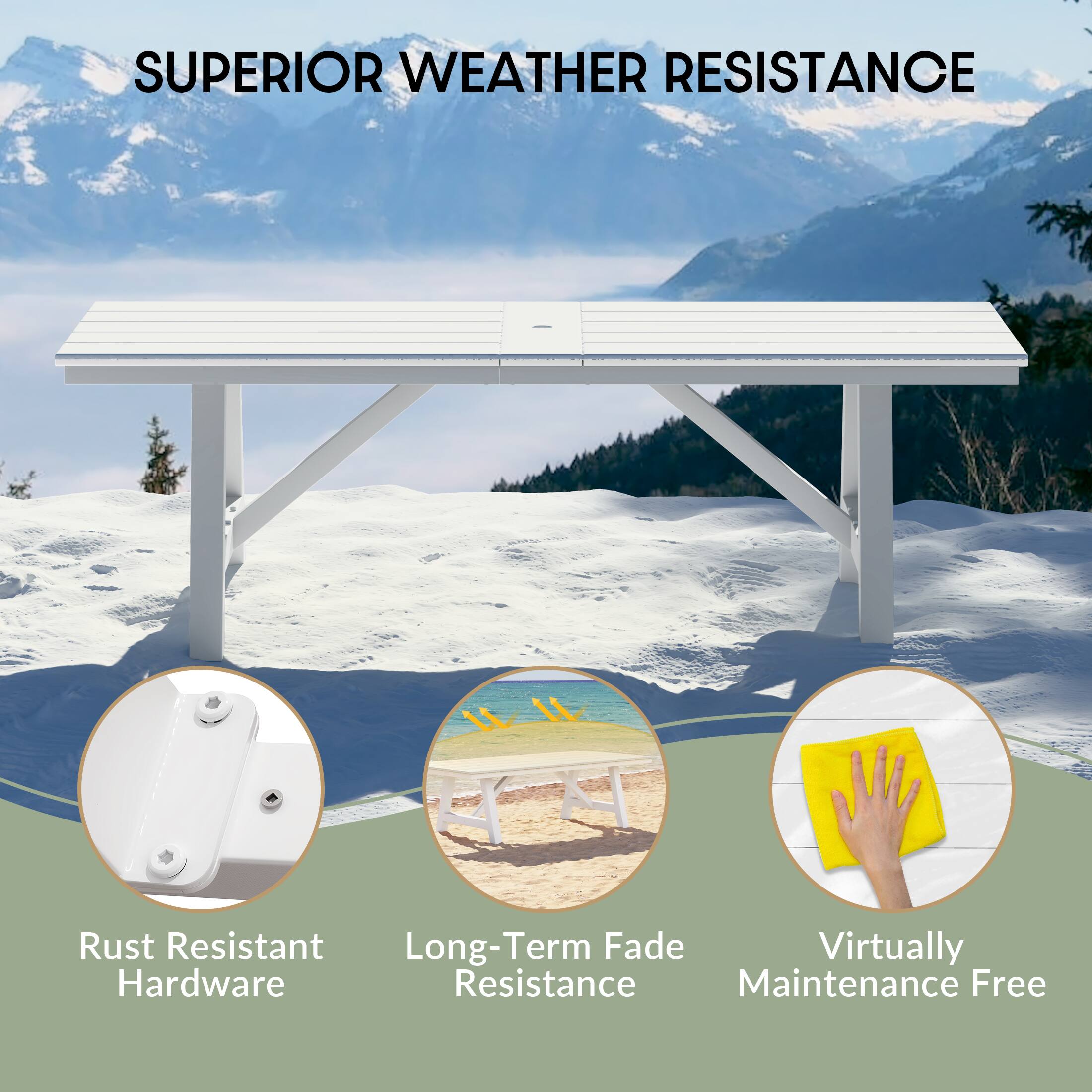 SUPERIOR WEATHER RESISTANCE

- Rust Resistant Hardware
- Long-Term Fade Resistance
- Virtually Maintenance Free