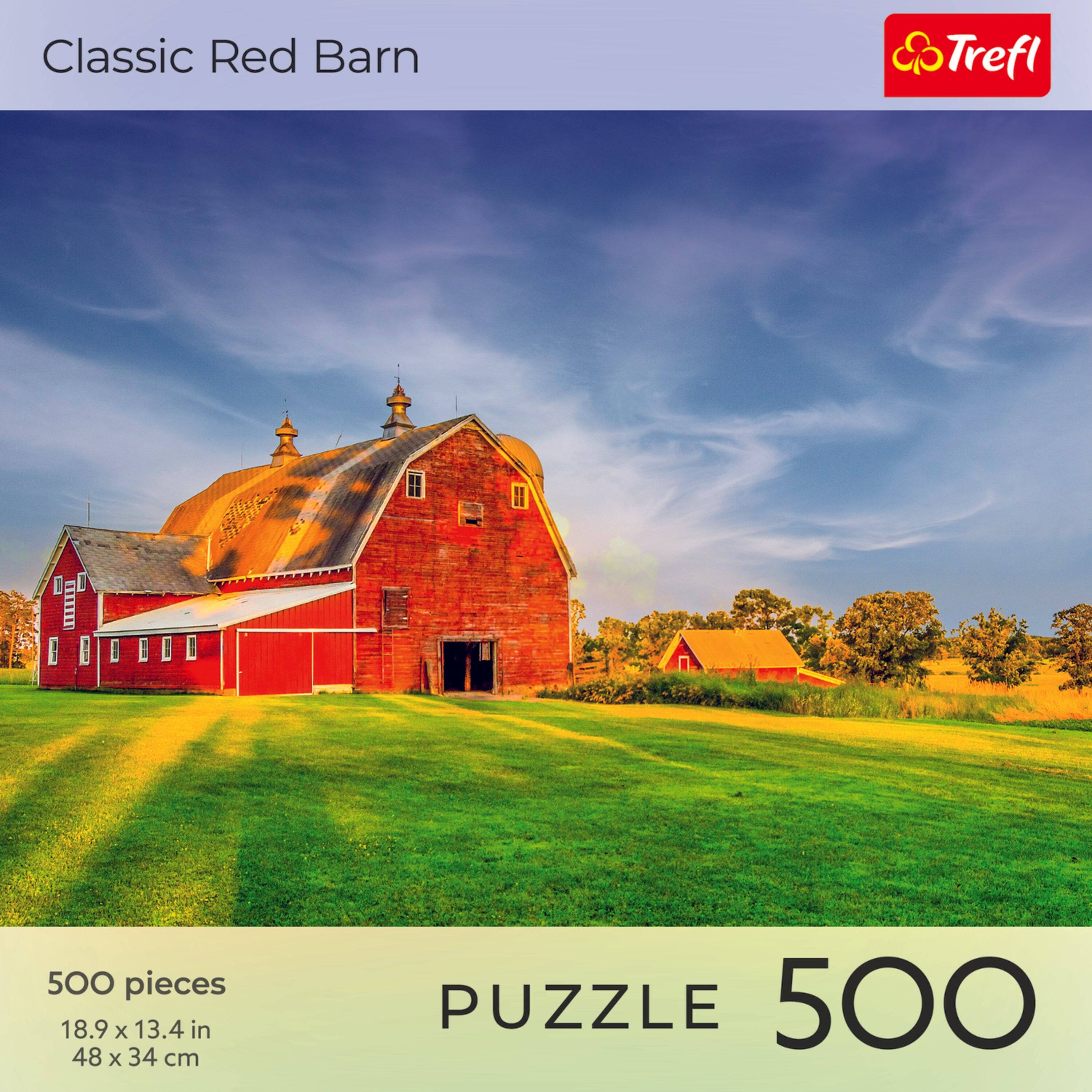 Classic Red Barn  
Trefl  

500 pieces  
18.9 x 13.4 in  
48 x 34 cm  

PUZZLE 500