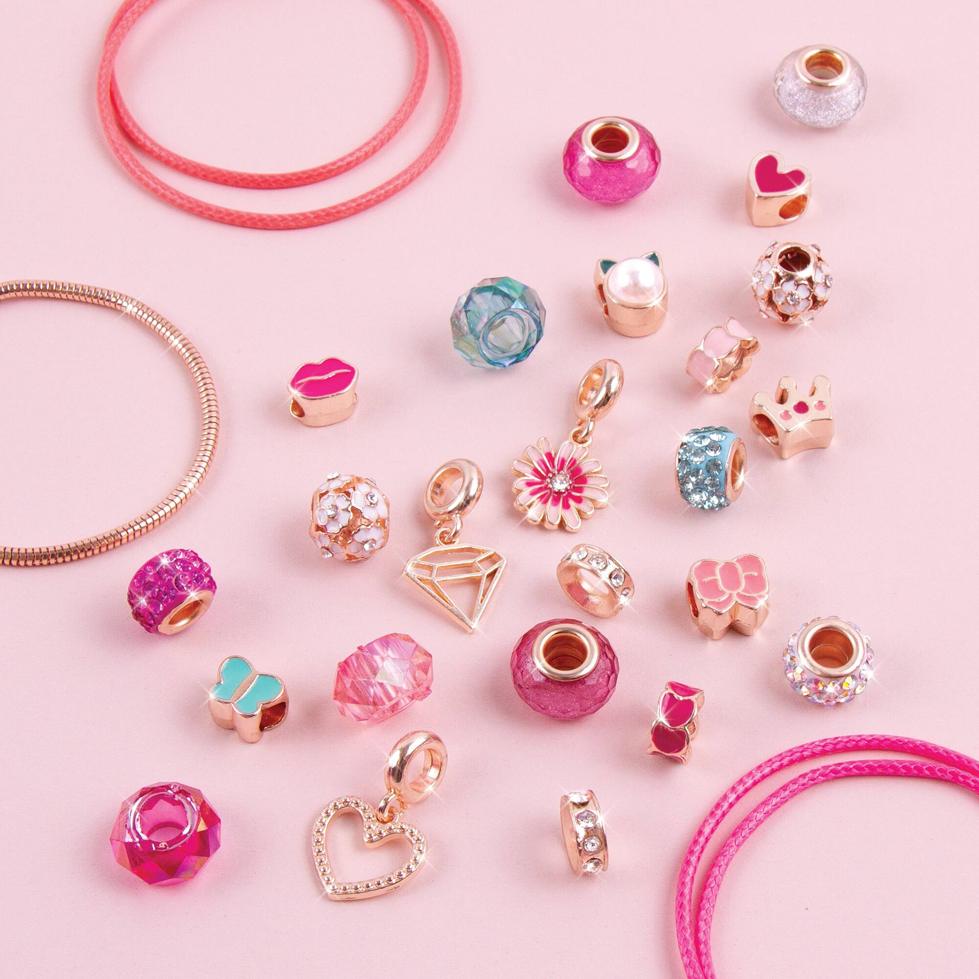Make It Real Make It Real: Halo Charms Think Pink DIY Bracelets Kit, 28 ...