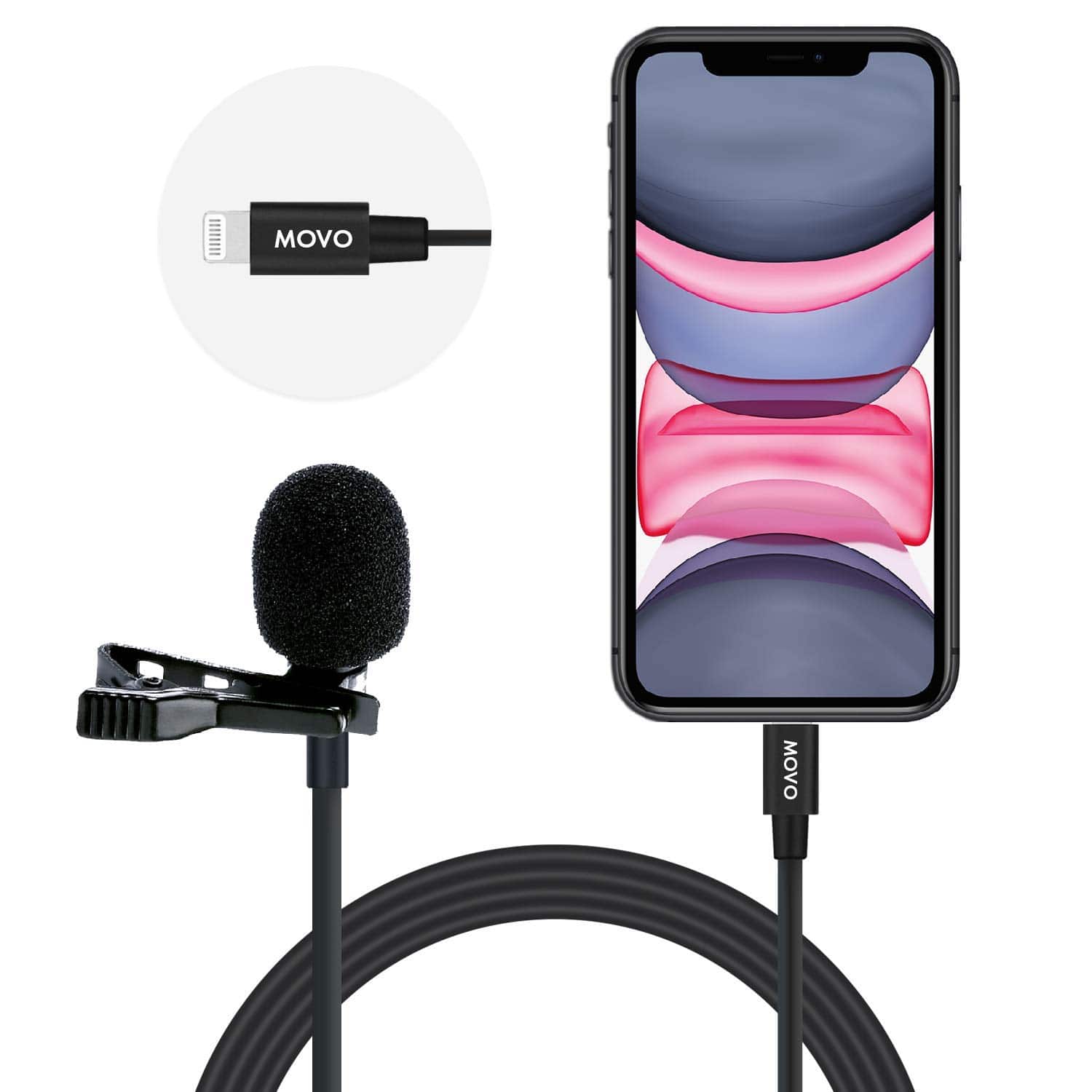 MOVO - iLav-L Digital Lavalier Omnidirectional Clip on Microphone (Lightning)