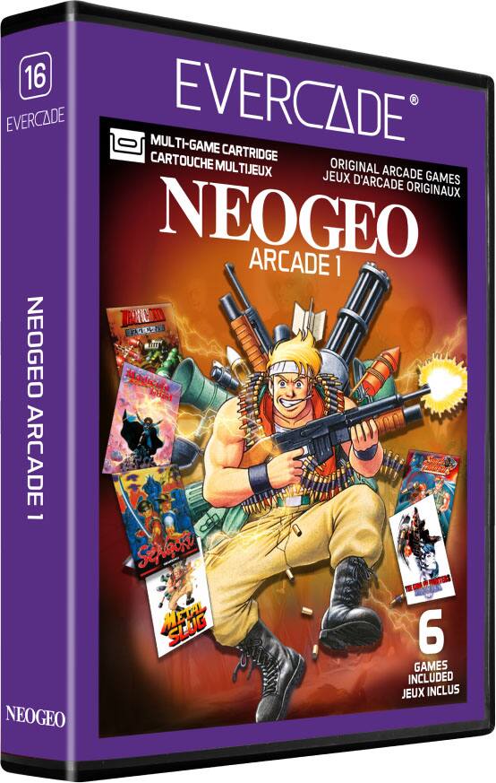 16 EVERCADE MULTI-GAME EVERCADE CARTOUCHE CARTRIDGE MULTIJEUX ORIGINAL ARCADE JEUX D'ARCADE GAMES ORIGINAUX NEOGEO ARCADE 1 THANGELD  NEOGEO Magician band ARCADE 1 Sejvacku FIGHTERS MEUD 6 GAMES INCLUDED JEUX INCLUS NEOGEO - E (Everyone)