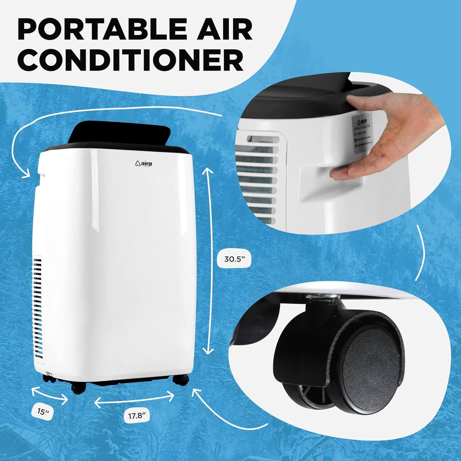 PORTABLE AIR CONDITIONER

30.5"  
15"  
17.8"