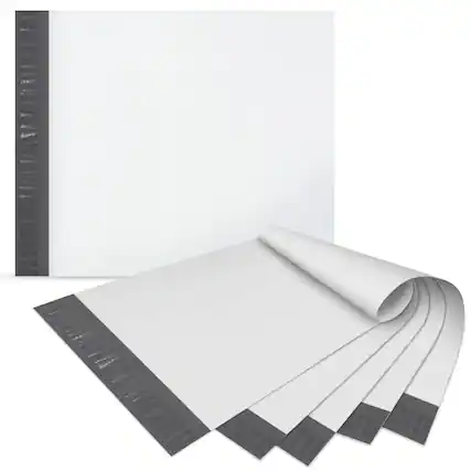 Front. Fosmon - 19" x 24", Large Self-Seal Tear-Proof Polyethylene Mailers - 500 Pack - Silver.