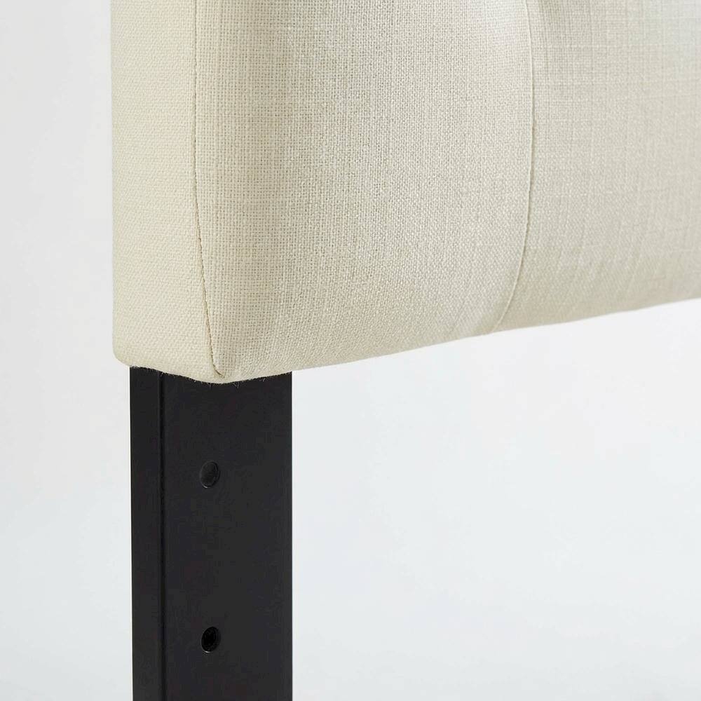 Alt View 1. FurniFact - Upholstered Twin Headboard with Soft Fabric and Elegant Design for Bedroom - Beige.