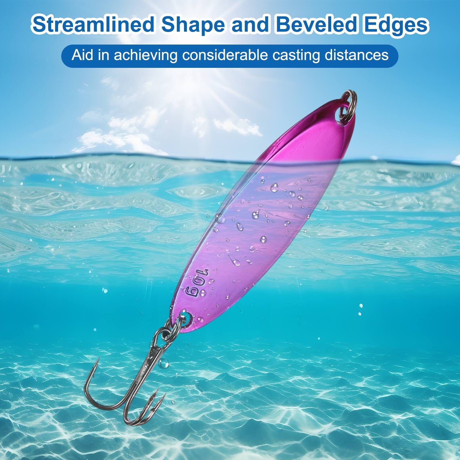 Unique Bargains Fishing Spoons Lures, Metal Saltwater Treble Trout ...