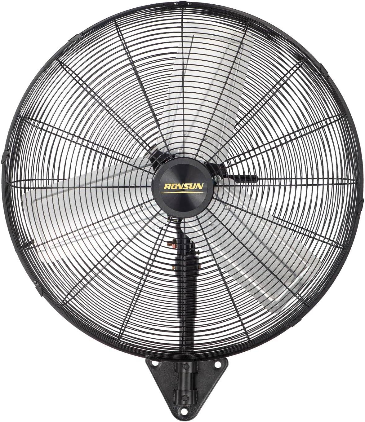 Alt View 1. Winado - 24inch High Velocity Wall Mount Fan Oscillating, Industrial Fan with 3 Speeds Ventilation, Copper Motor, Max 6710 CFM - Black.