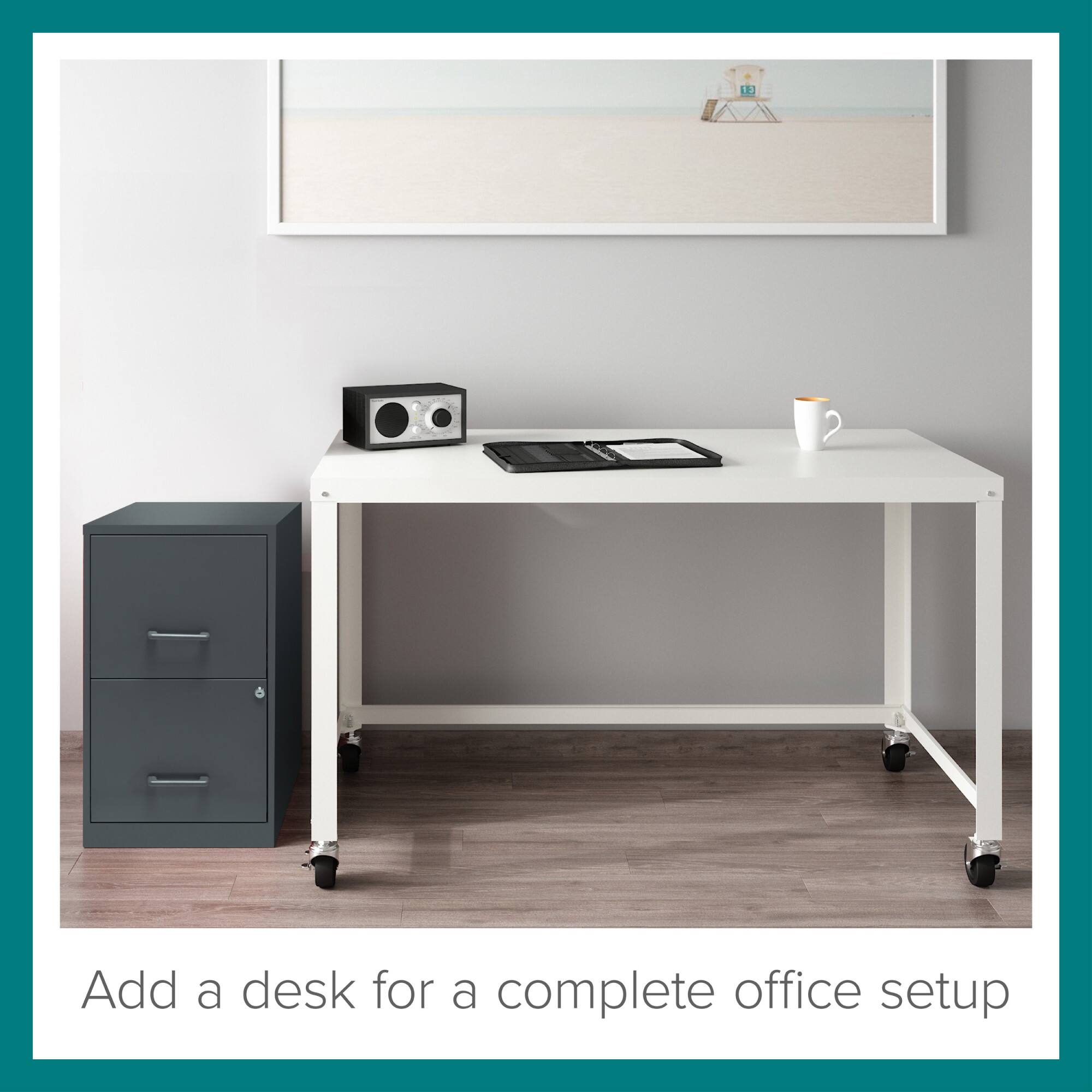 Add a desk for a complete office setup.