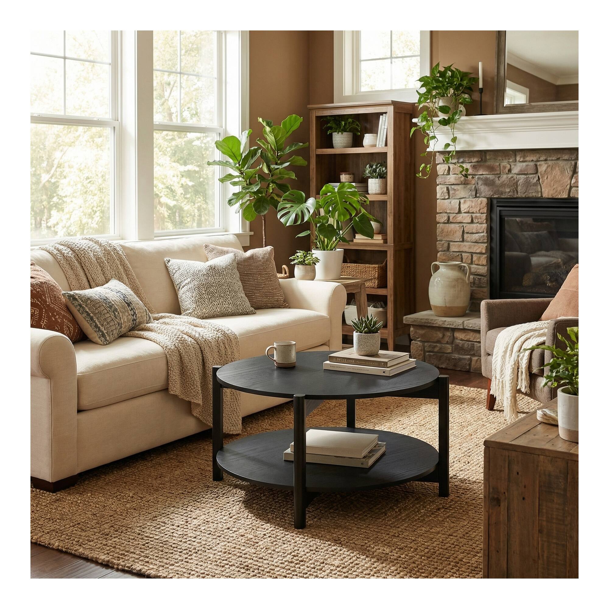 Alt View 3. Boyel Living - Square Storage Coffee Table with 2 Drawers - Black.