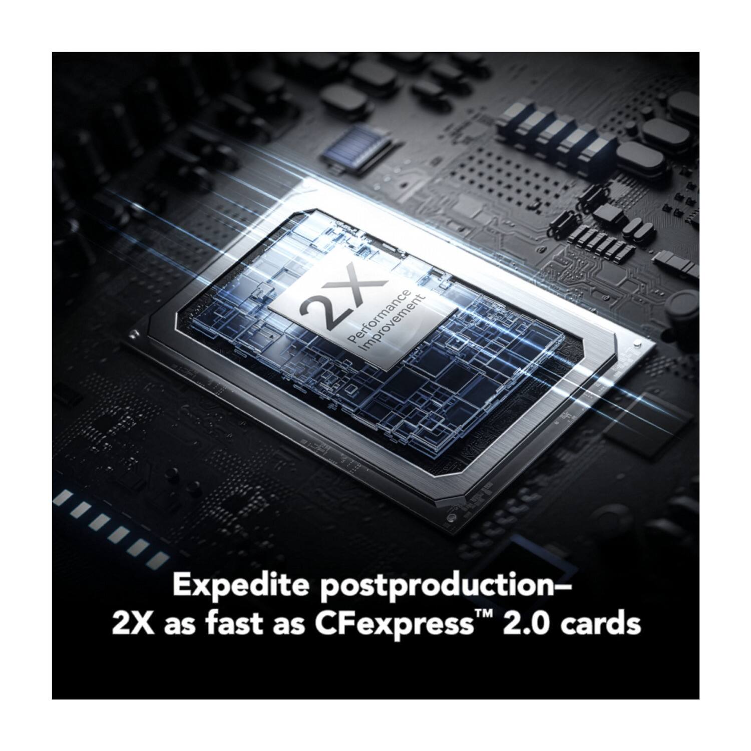 2X Performance Expedite postproduction- TM 2X as fast as CFexpress 2.0 cards
