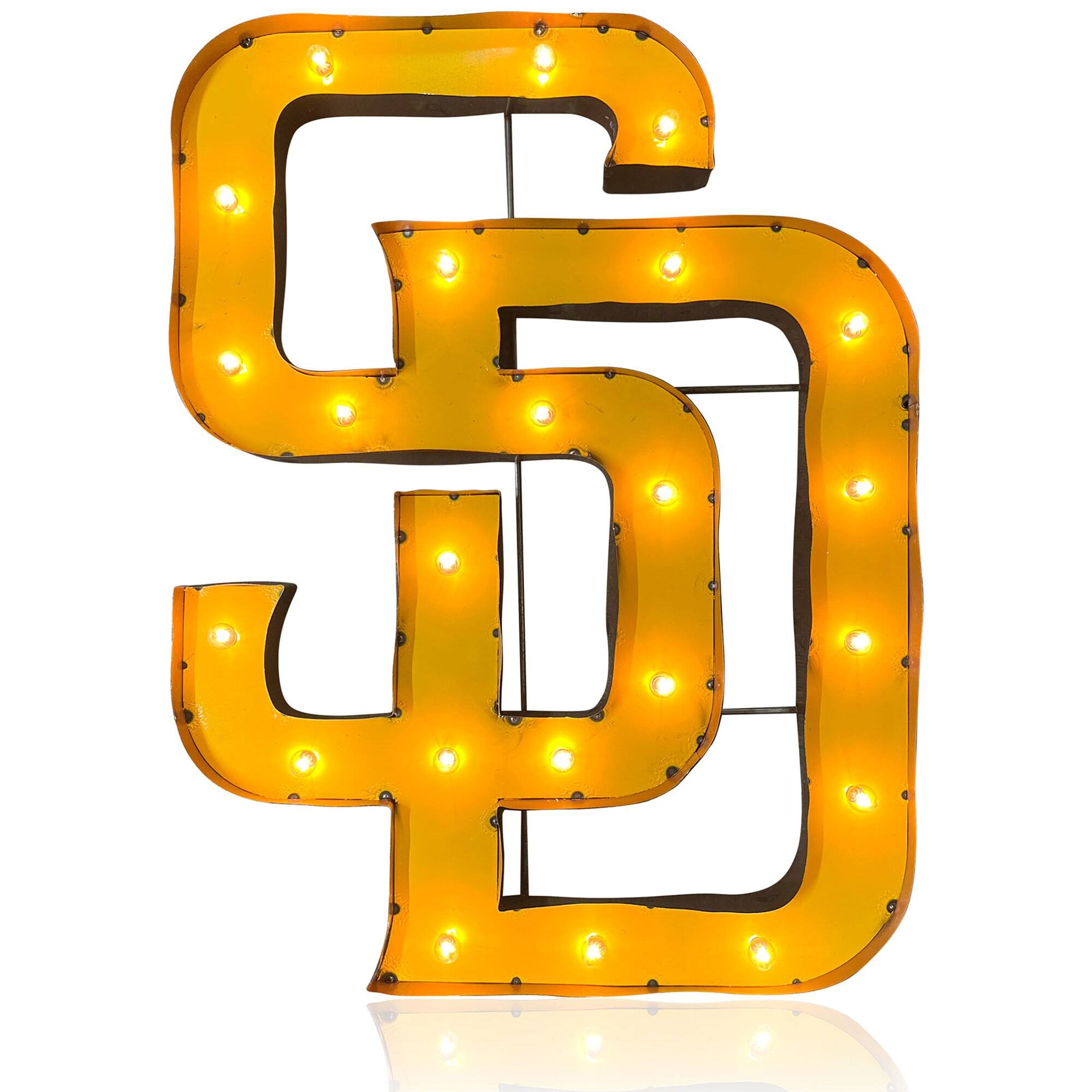 Imperial - San Diego Padres 32" x 24" Lighted Logo Recycled Metal Sign - Multicolor