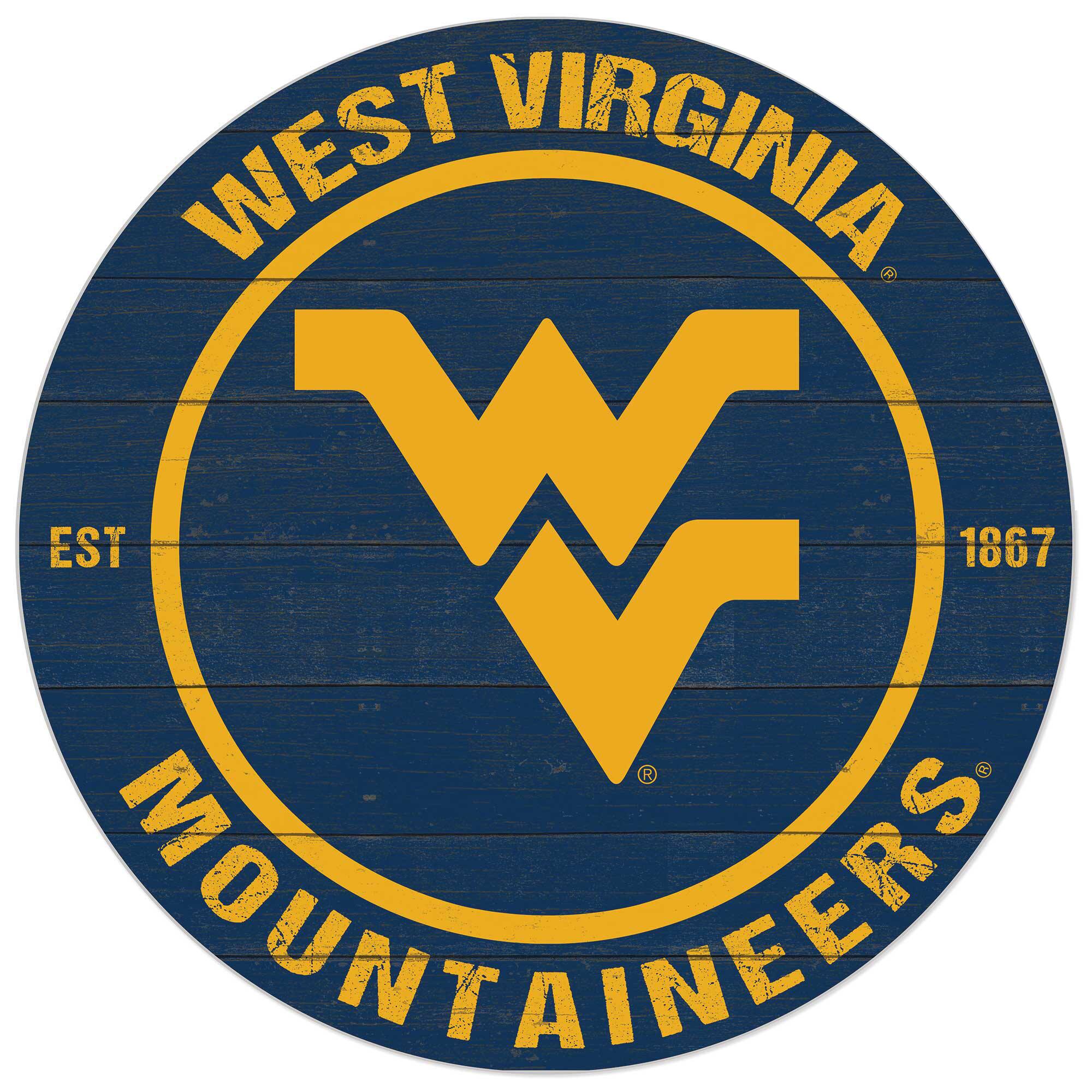 West Virginia Mountaineers 20'' x 20'' Indoor/Outdoor Circle Sign