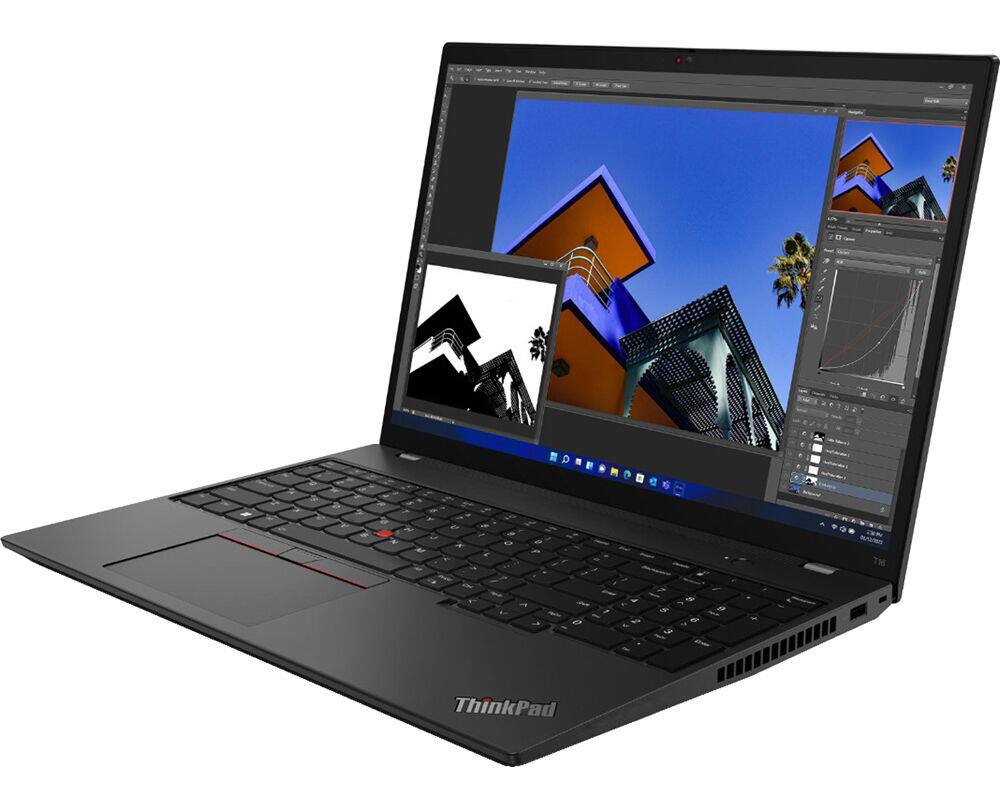 Alt View 3. Lenovo - ThinkPad T16 Gen 1 Laptop 16.0 WUXGA Display (i7-1270P, 16GB, 512GB SSD, Intel Iris Xe, Win 11 Pro) - Thunder Black.