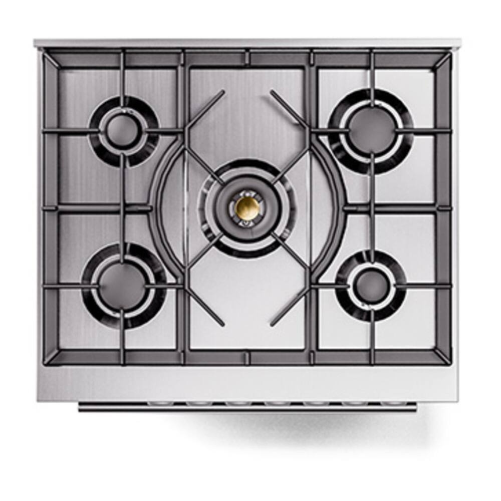 Alt View 2. ILVE - ILVE Professional Plus II 30 inch Dual Fuel Range with 5 Burners (Liquid Propane, Graphite Matte) - Graphite Matte.