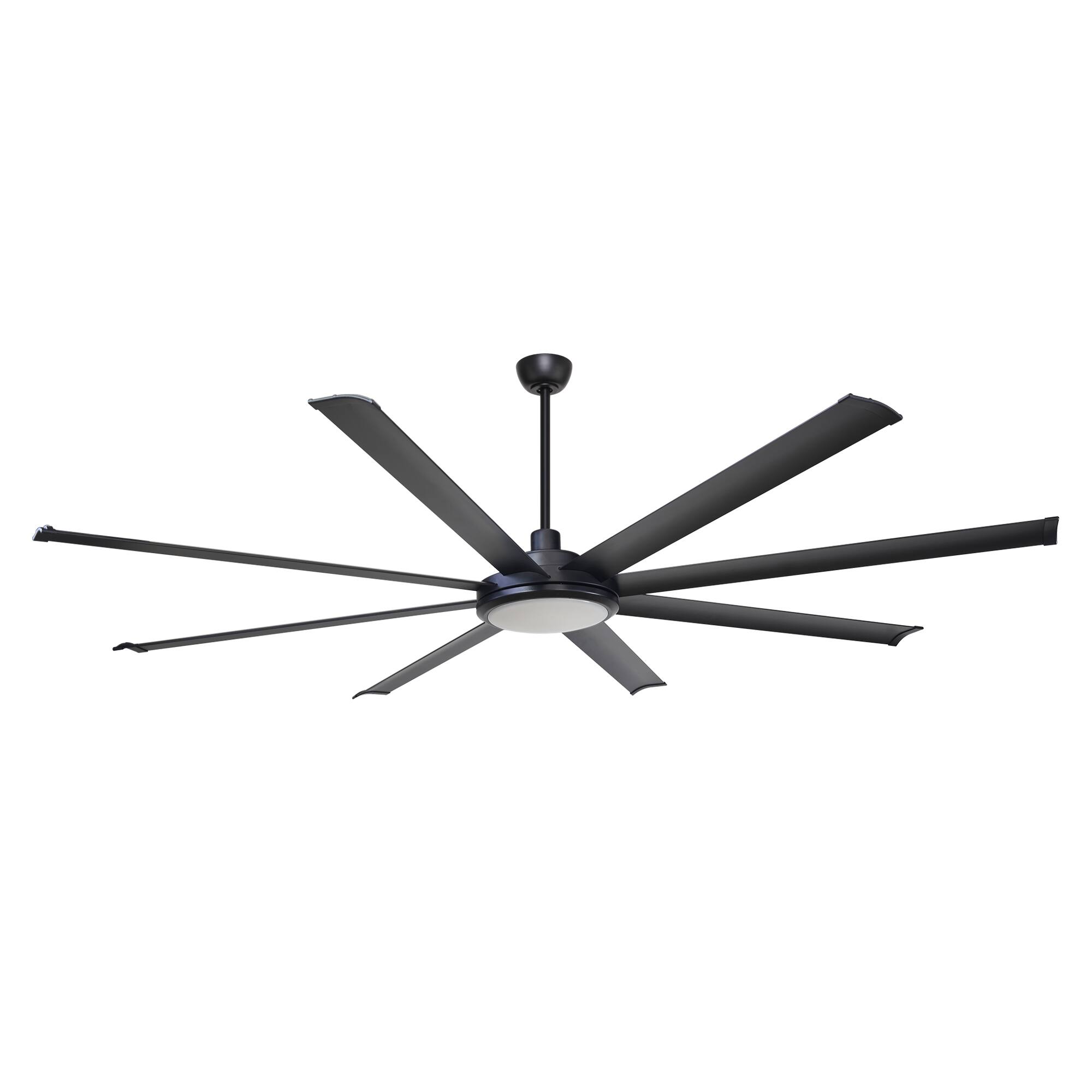 Alt View 8. Parrot Uncle - 75-inch Black Industrial Extra Large Commercial HVLS LED Ceiling Fan with 8 Aluminum Blades and Remote Control - Black.