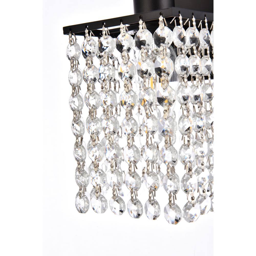 Left. Living District - Phineas 1 light bath sconce in black with clear crystals - Black And Clear.