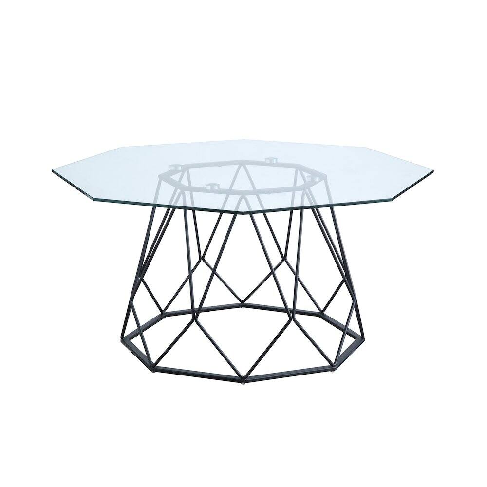 Furniture of America - Growder Contemporary Glass Top Coffee Table - Black