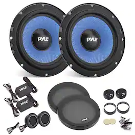 Pyle - PL650CBL 6.5” Two-Way Component Speaker System, 360W, Butyl Rubber Surround (Pair)