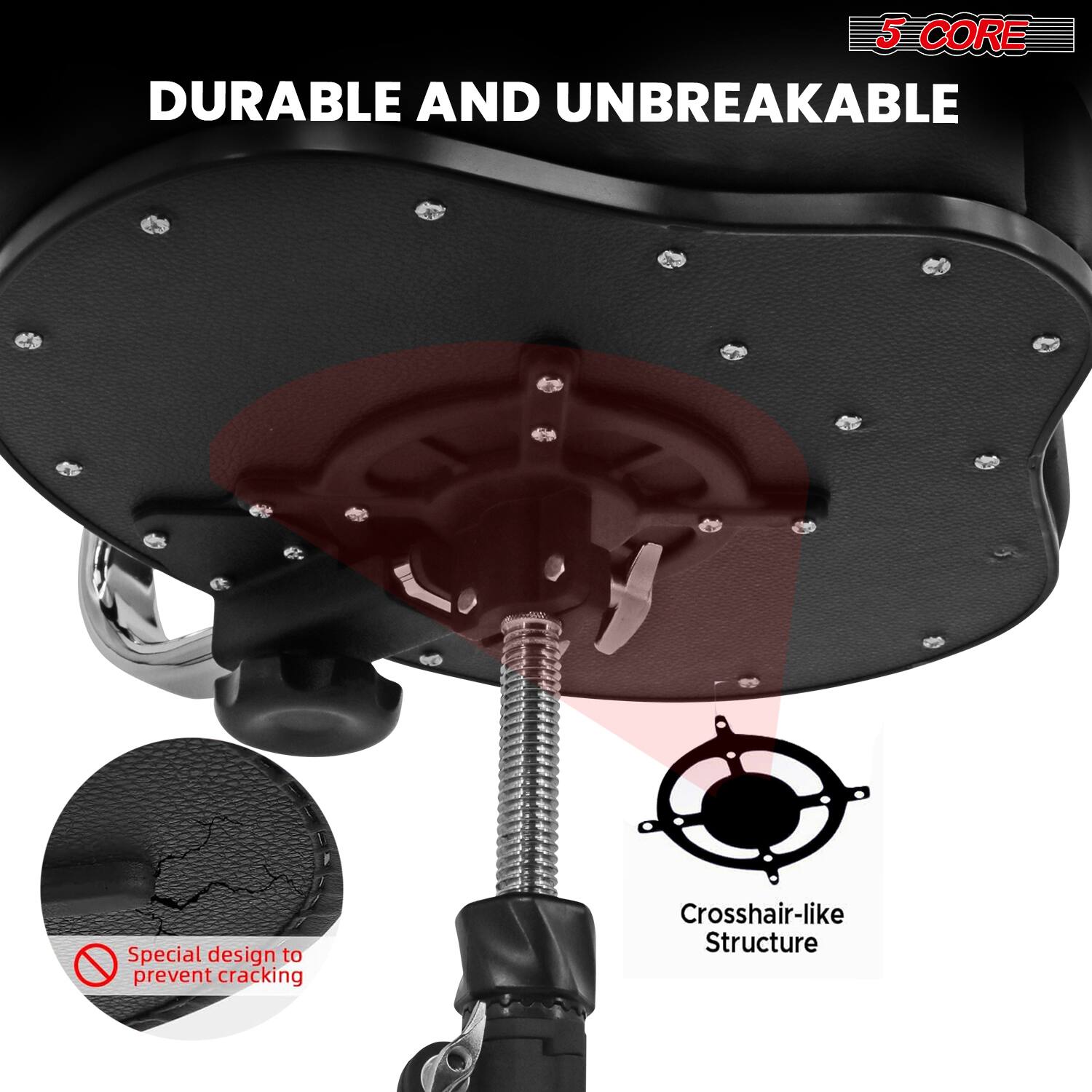 5 CORE  
DURABLE AND UNBREAKABLE  

Special design to prevent cracking  

Crosshair-like Structure