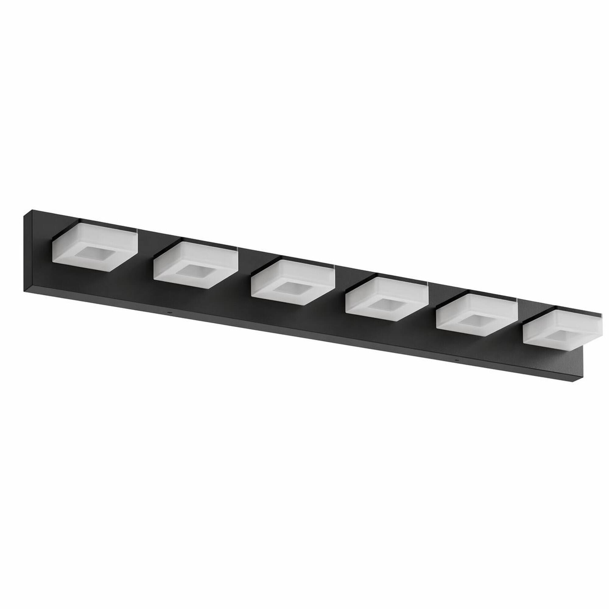 Alt View 4. RYHNUYNE - Modern LED Bathroom Vanity Light Fixture 6‑Light Black Acrylic Wall Sconce,Bathroom Wall Lighting Over Mirror for Bath - Black.