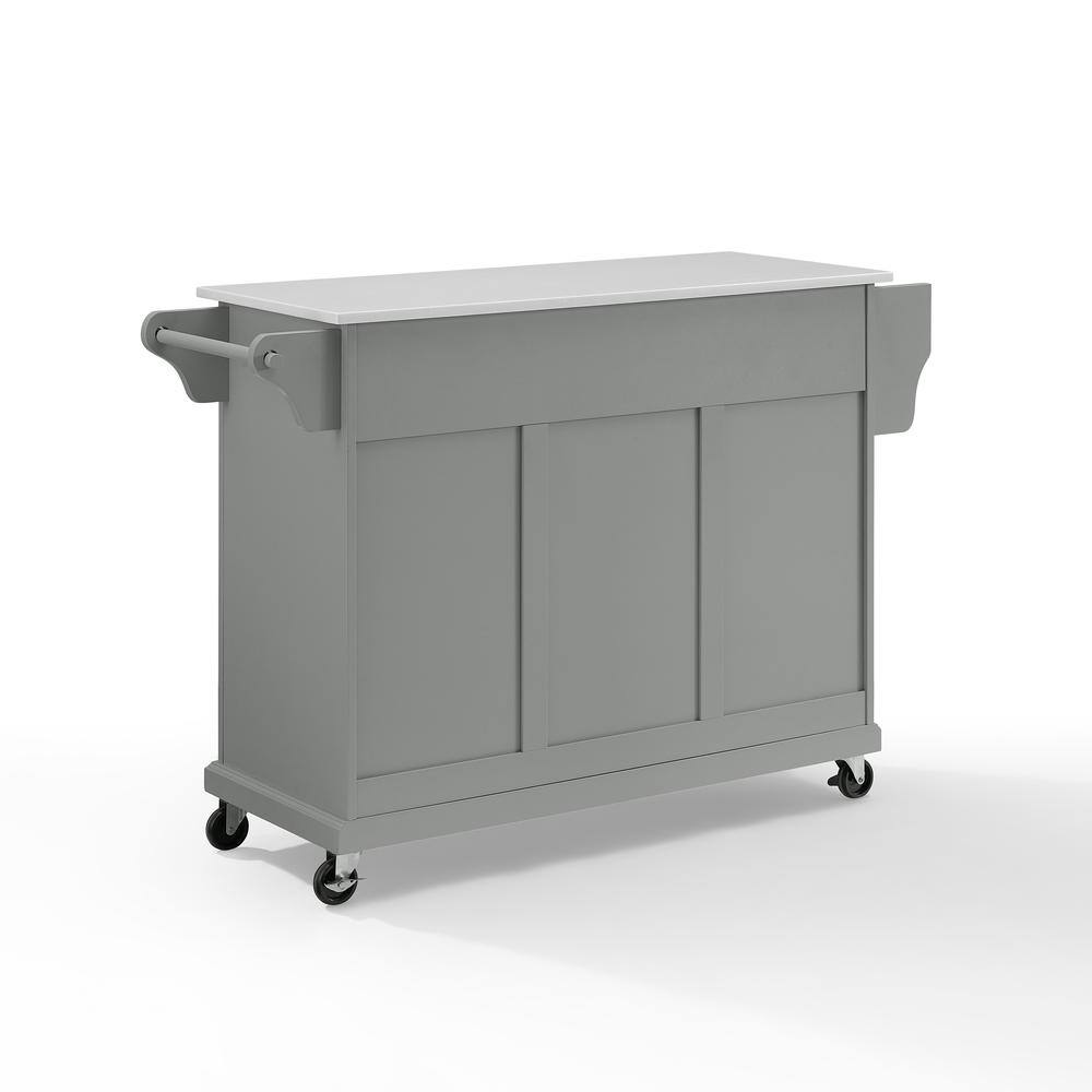 Left. Crosley Furniture - Full Size Stone Top Kitchen Cart - Gray.