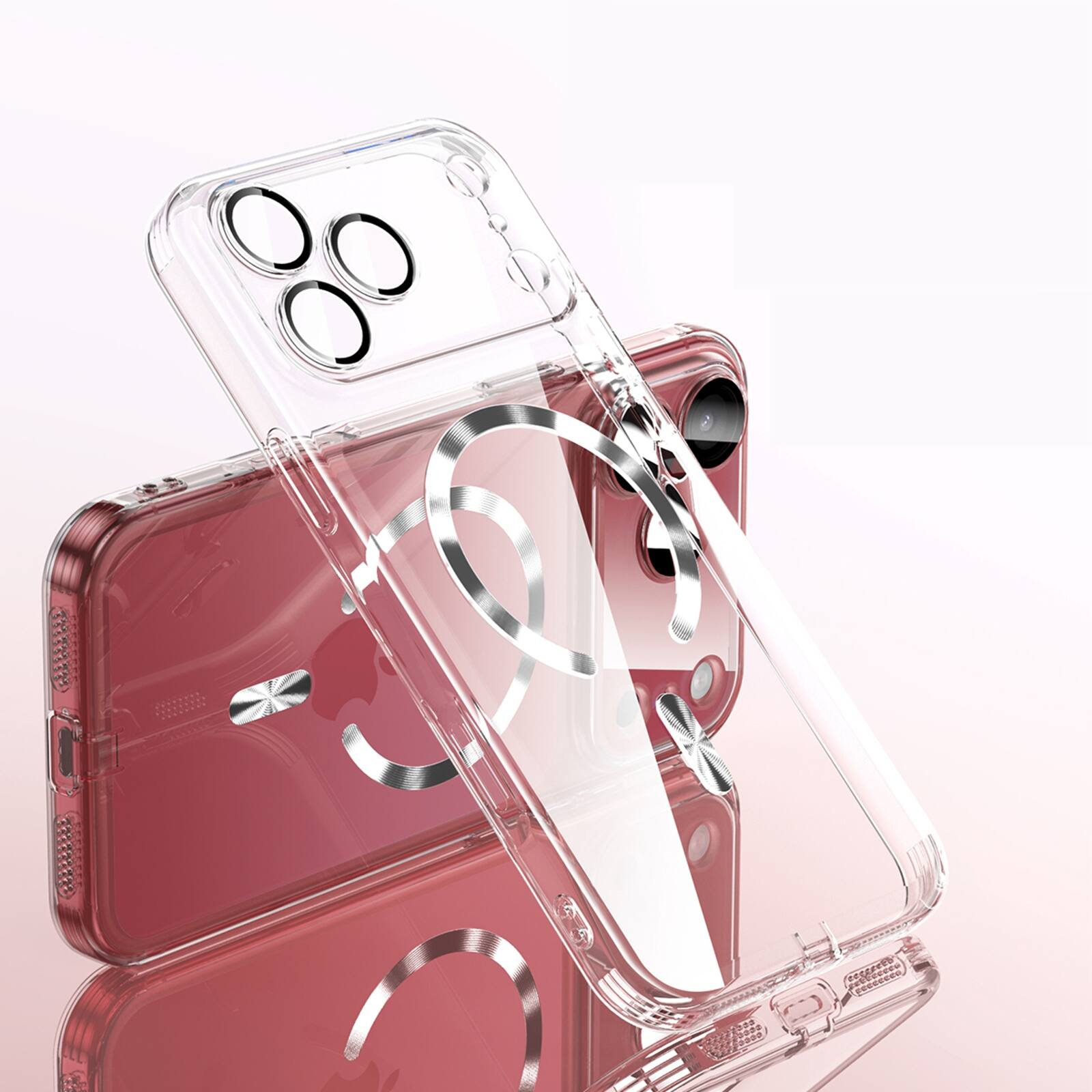 Front. UUCOVER - Magnetic Clear Case for iPhone 17 Pro Max Shockproof Plating TPU Compatible with MagSafe Camera Lens Protector Cover - Clear.