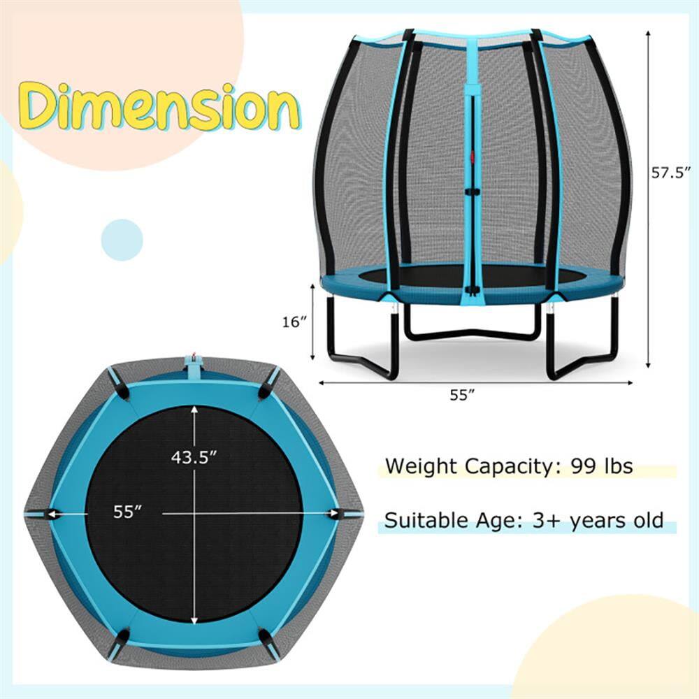Dimension: 57.5" x 16" x 55" x 43.5"  
Weight Capacity: 99 lbs  
Suitable Age: 3+ years old