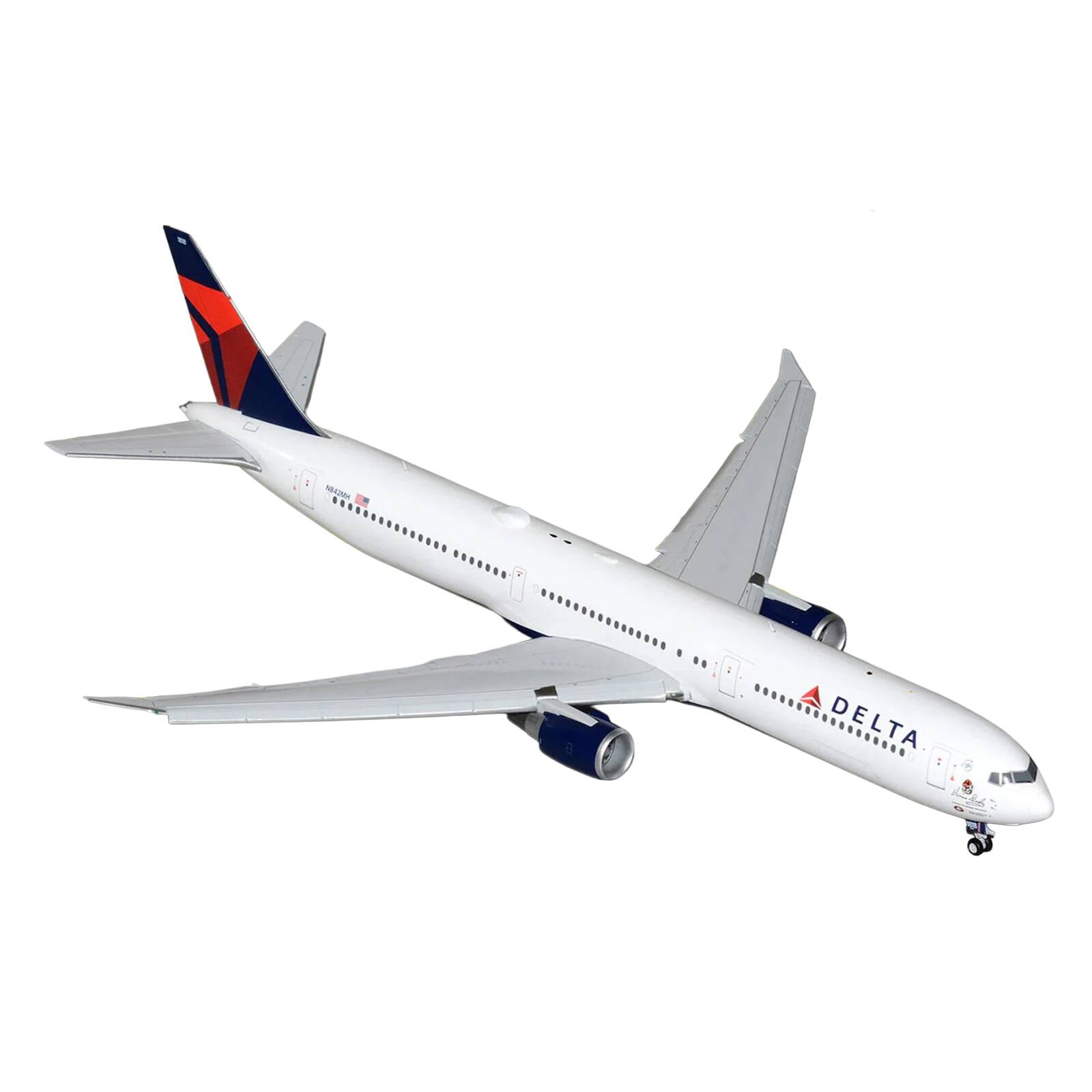 Alt View 1. GeminiJets - Boeing 767-400ER Commercial Aircraft with Flaps White with Blue and Red Tail 1/200 Diecast Model Airplane by GeminiJets.