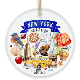 OrnamentallyYou - Artistic New York State Themes and Landmarks Christmas Ornament - Multi-colored