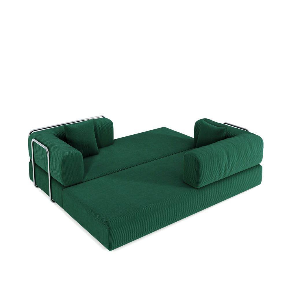 Alt View 2. Kadyn - 78.8" Modular Floor Sofa, Convertible Pudding Block Sectional with Armrests, Ready to Use, Green - Green.