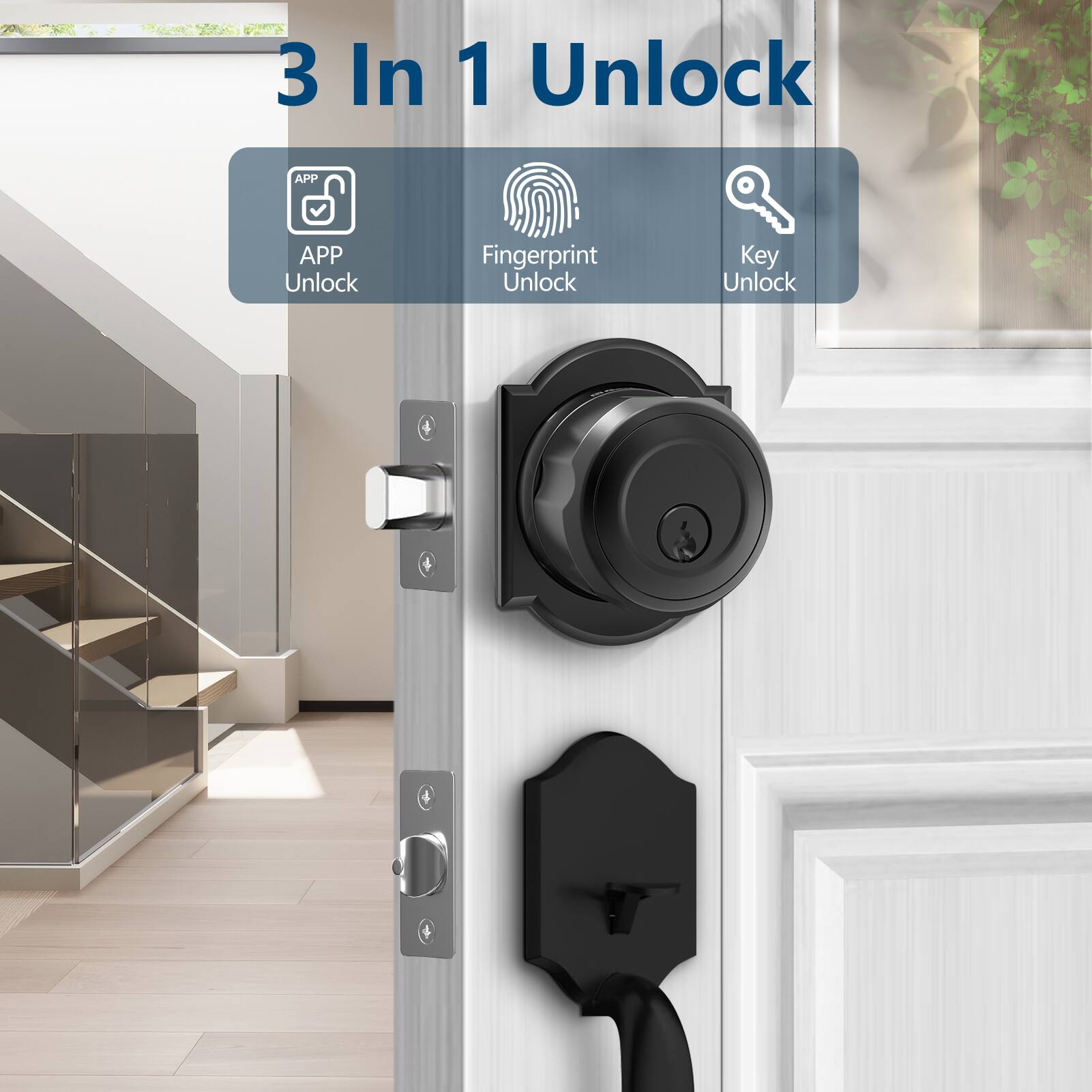 3 In 1 Unlock

- APP Unlock
- Fingerprint Unlock
- Key Unlock