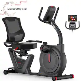 HARISON - Semi Commercial Magnetic Recumbent Exercise Bike 450LB Capacity for Seniors Adults (BBB51) - Black
