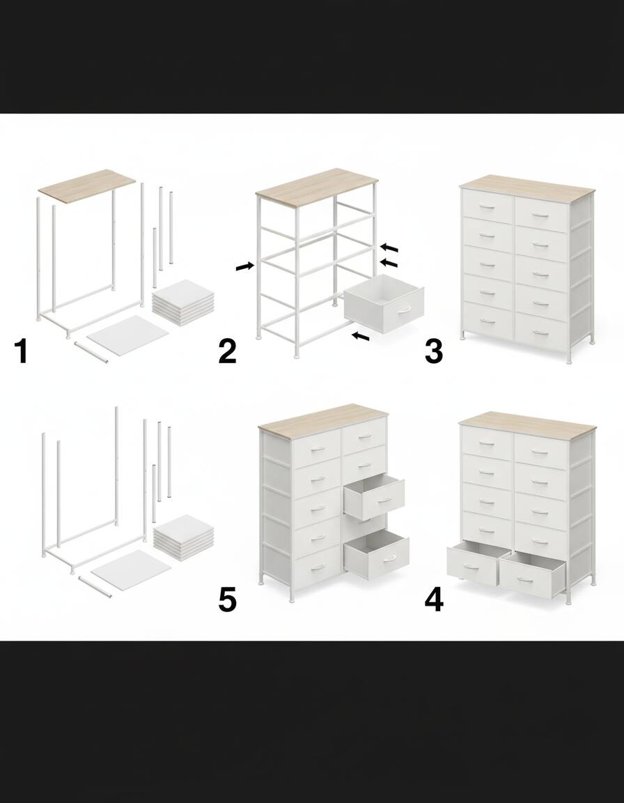 Alt View 2. AOITUN - Tall 10-Drawer Fabric Dresser, White Vertical Storage Tower with Metal Frame, Chest of Drawers for Bedroom Closet. - White.