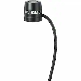 Shure - WL183M Wired Condenser, Dynamic Microphone for Transportation - Black - 4.04 ft - 70 Hz to 20 kHz
