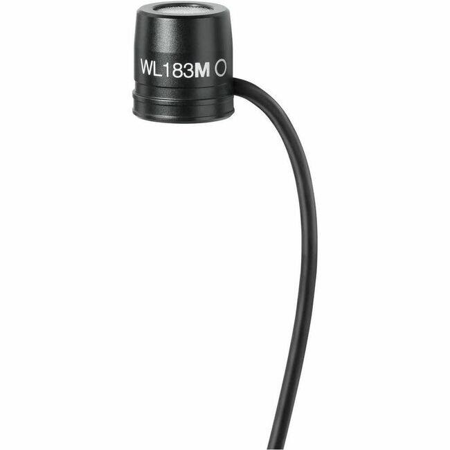 Front. Shure - Shure WL183M Wired Condenser, Dynamic Microphone for Transportation - Black - 4.04 ft - 70 Hz to 20 kHz.