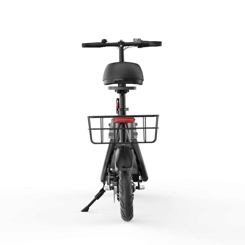 Back. MIHOVER - 450W Electric Scooter with Seat for adults, 37V 7.8Ah Battery, LCD Display, 15.5 MPH, 265lb Capacity - Black.