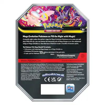 Pokémon Pokemon Mega Moonlit Tins Art Set | Mega Gengar ex & Mega Pokémon Pokemon Mega Moonlit Tins Art Set | Mega Gengar ex & Mega